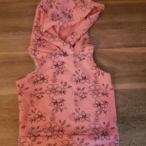 Lulu and Roo Retro Beach coral sleeveless hoodie